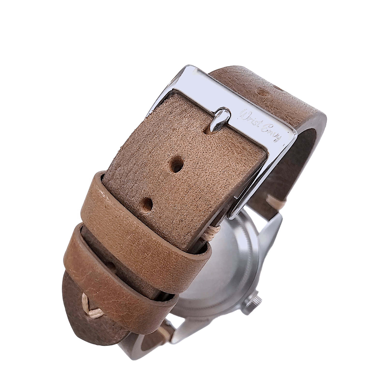 Simple Handmade Italian Leather Watch Strap Dusty Brown 20mm 22mm - Wrist Envy