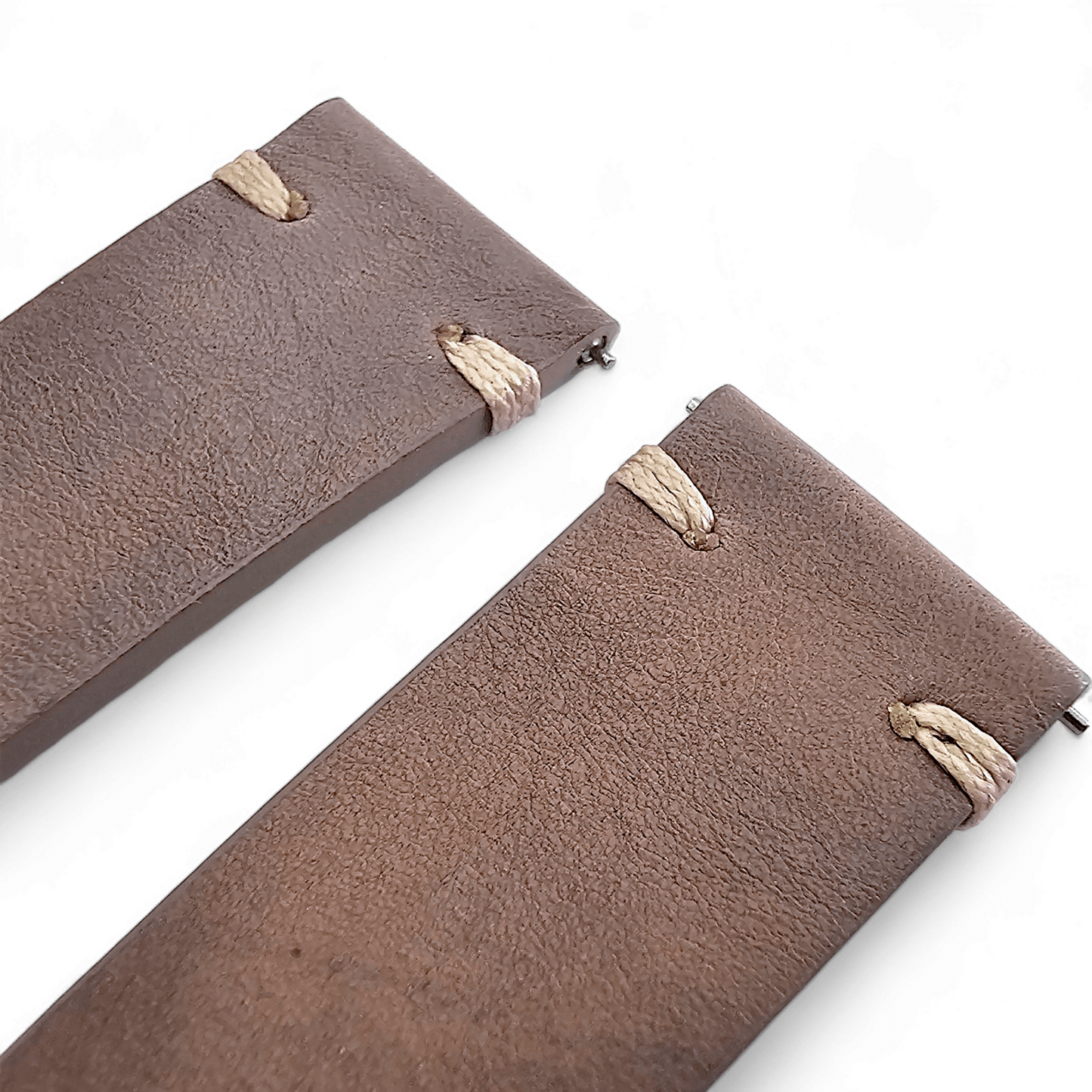 Simple Handmade Italian Leather Watch Strap Dusty Brown 20mm 22mm - Wrist Envy