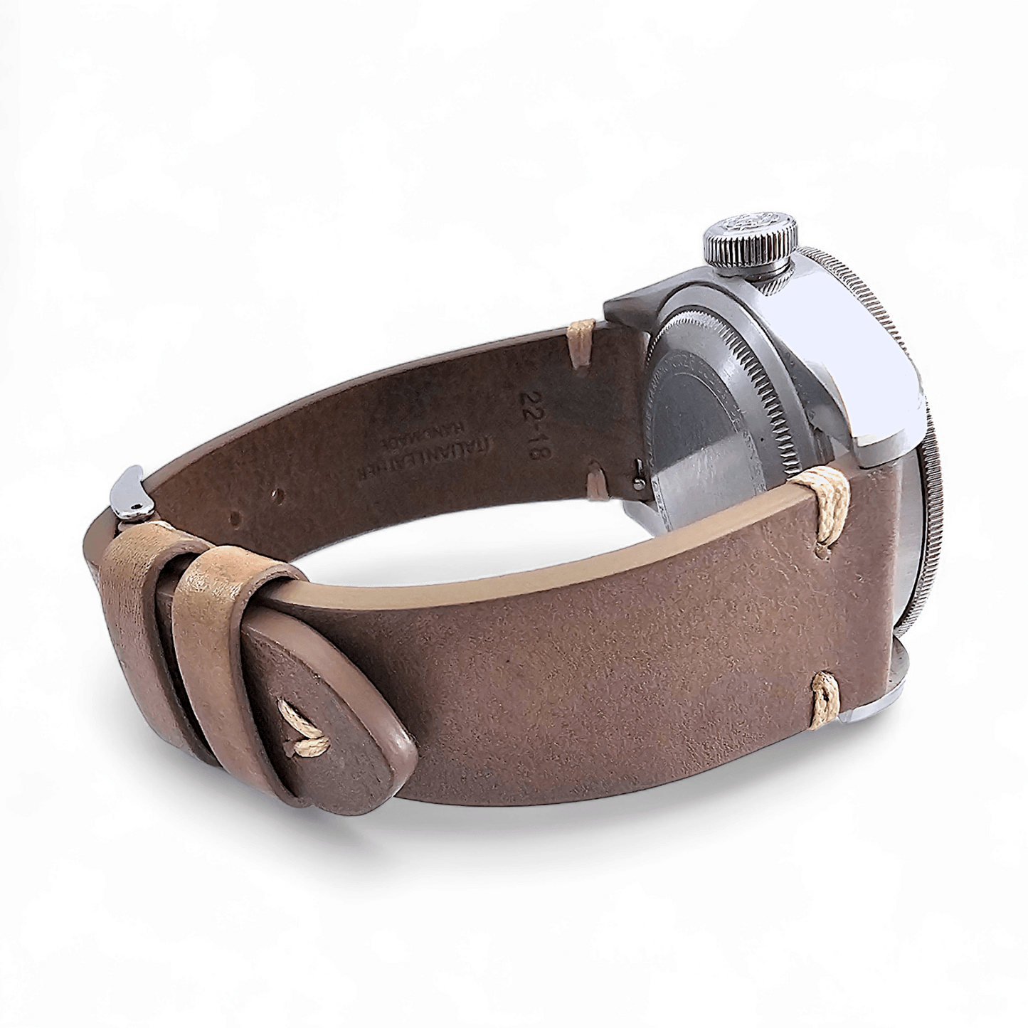 Simple Handmade Italian Leather Watch Strap Dusty Brown 20mm 22mm - Wrist Envy
