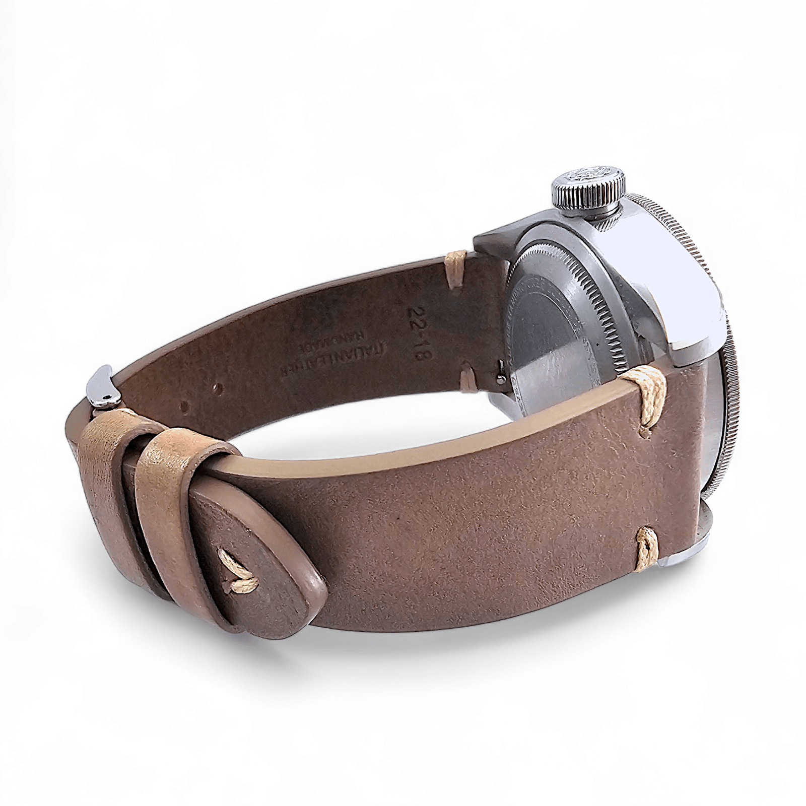 Simple Handmade Italian Leather Watch Strap Dusty Brown 20mm 22mm - Wrist Envy