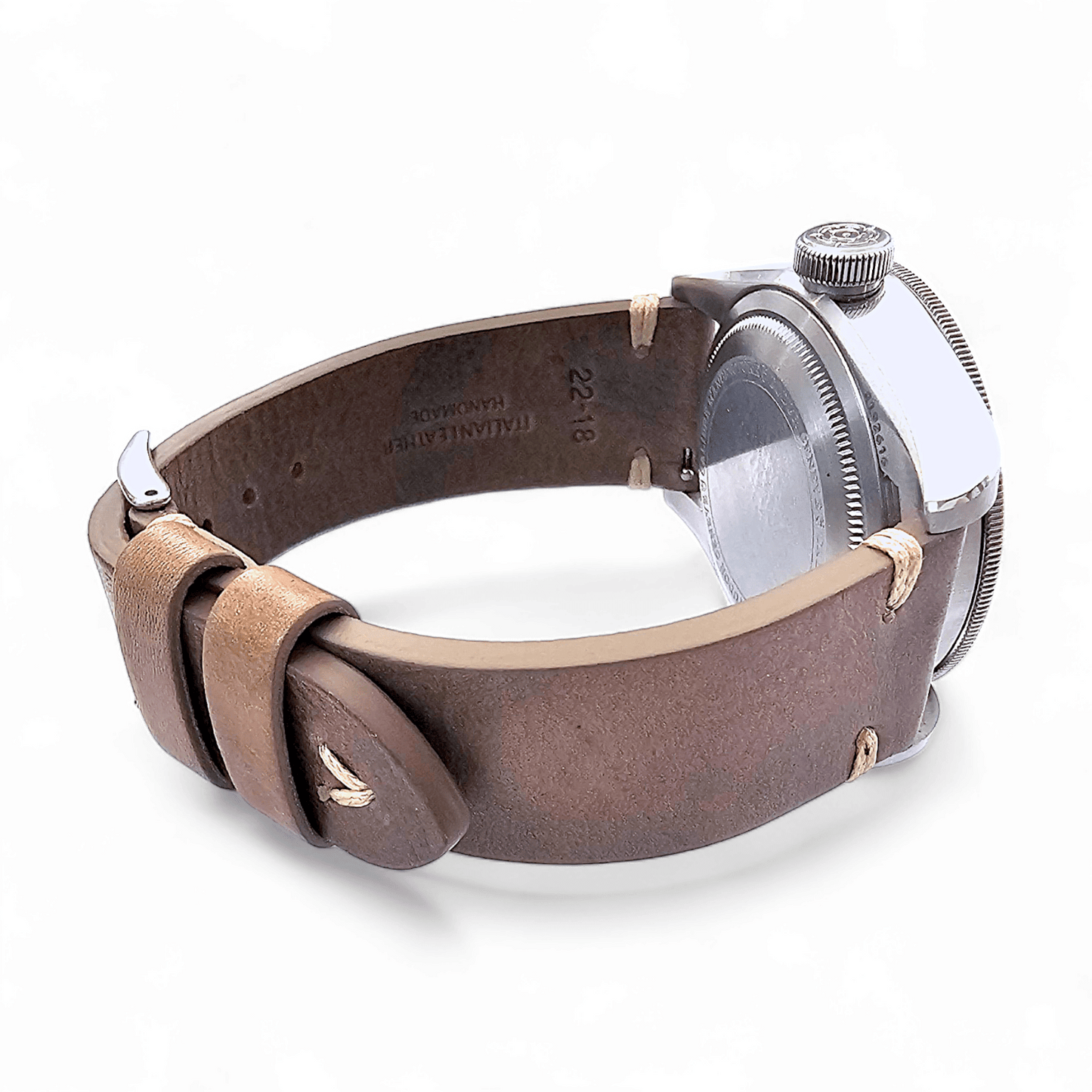 Simple Handmade Italian Leather Watch Strap Dusty Brown 20mm 22mm - Wrist Envy