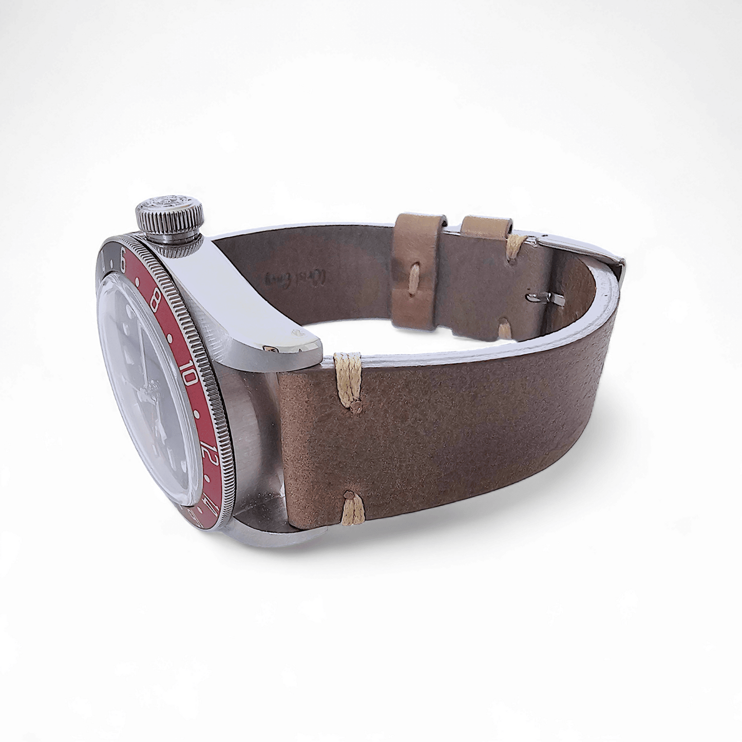 Simple Handmade Italian Leather Watch Strap Dusty Brown 20mm 22mm - Wrist Envy