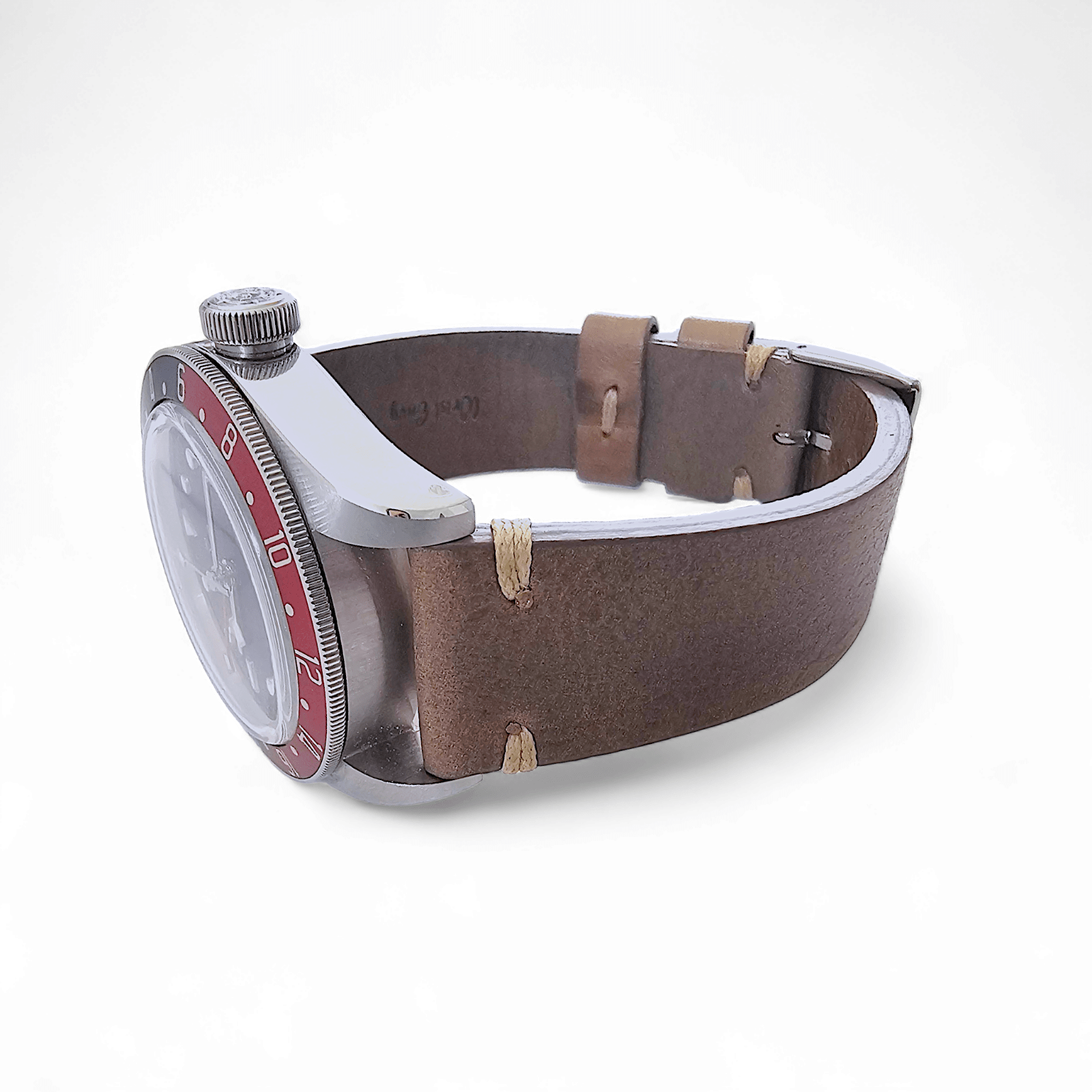 Simple Handmade Italian Leather Watch Strap Dusty Brown 20mm 22mm - Wrist Envy