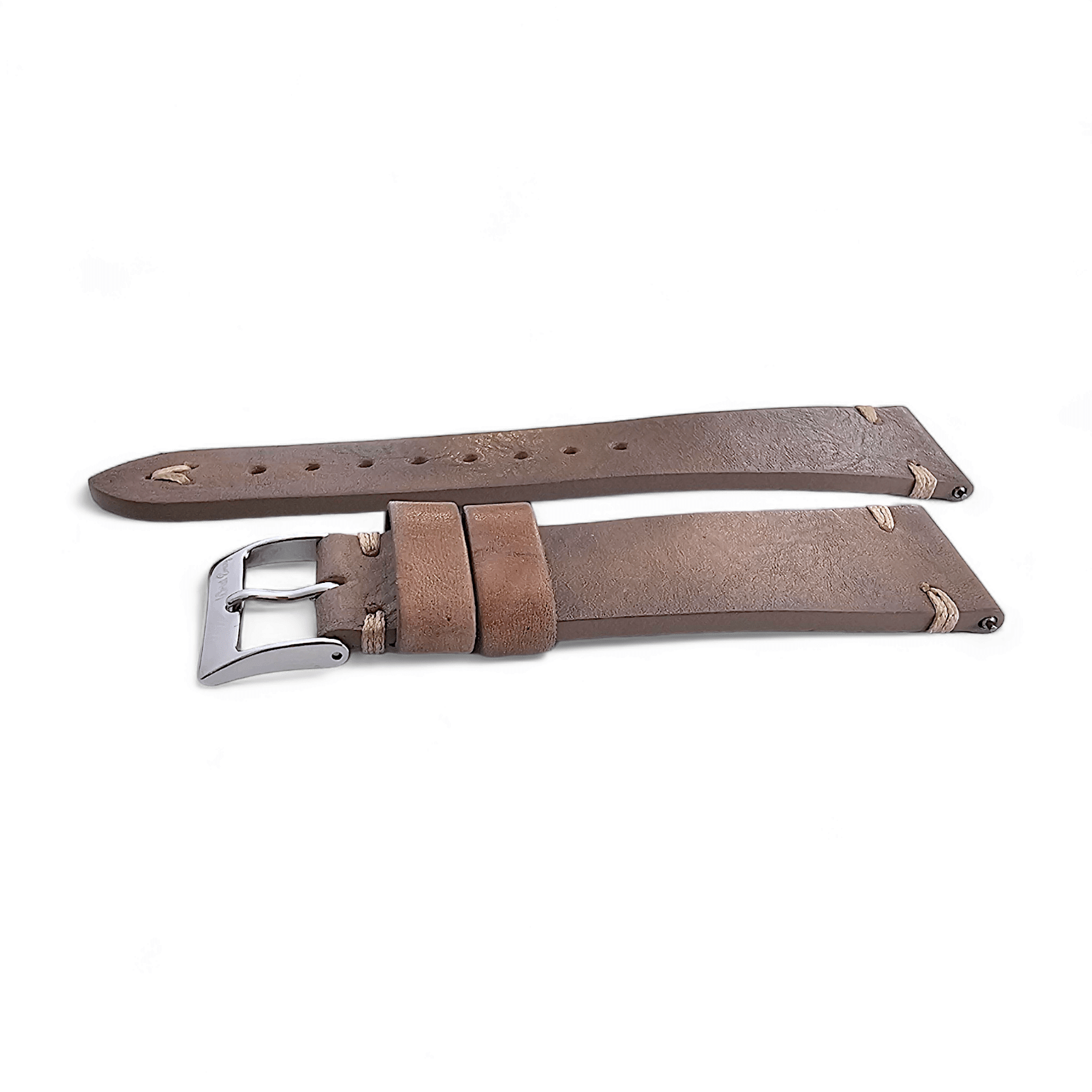Simple Handmade Italian Leather Watch Strap Dusty Brown 20mm 22mm - Wrist Envy
