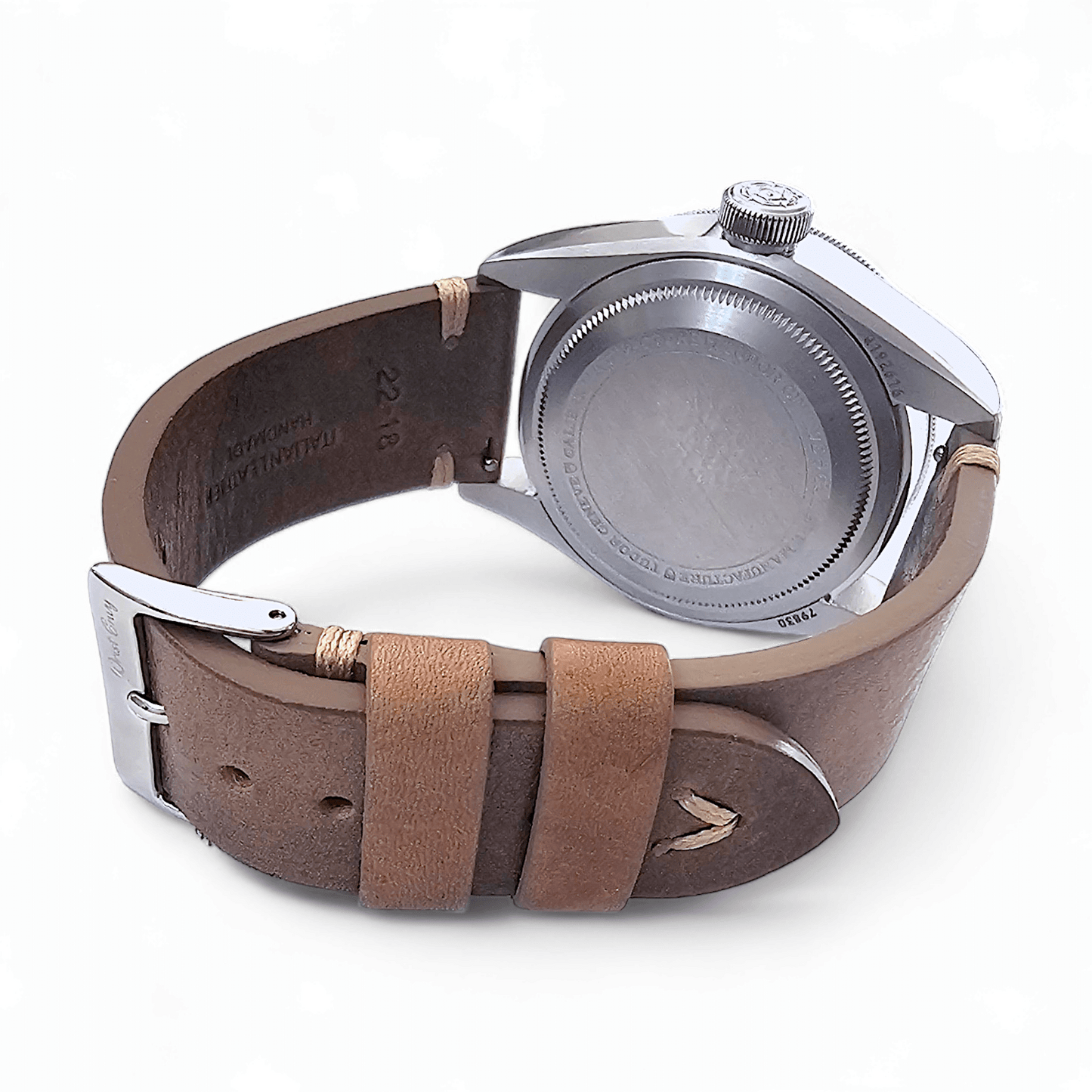 Simple Handmade Italian Leather Watch Strap Dusty Brown 20mm 22mm - Wrist Envy