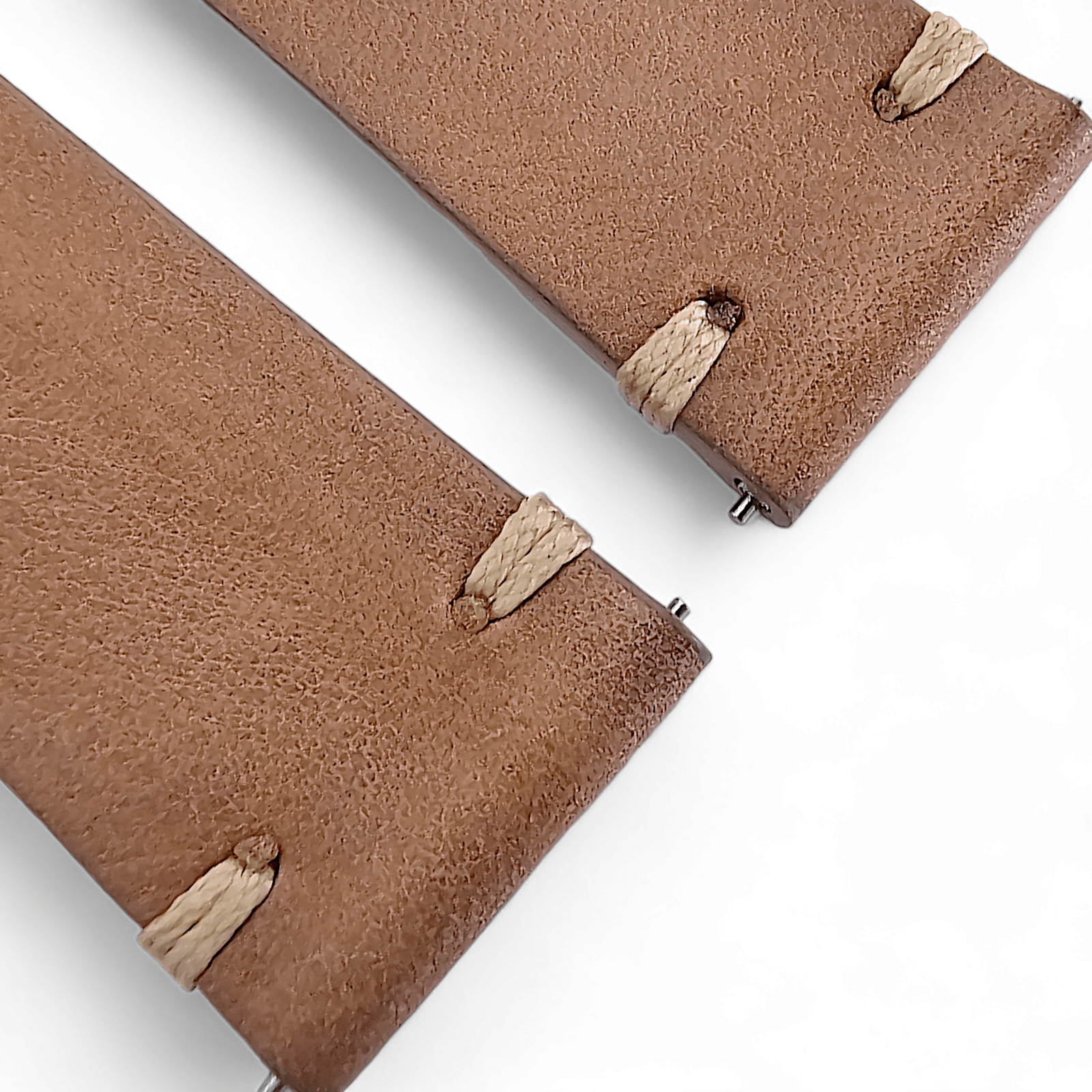 Simple Handmade Italian Leather Watch Strap Light Brown 20mm 22mm - Wrist Envy