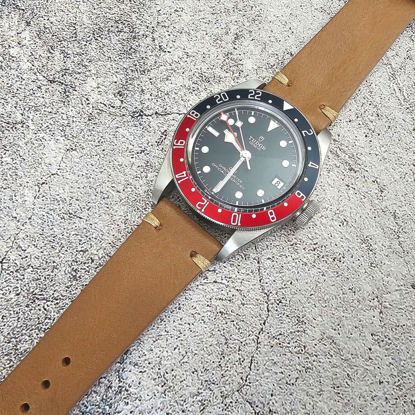 Simple Handmade Italian Leather Watch Strap Light Brown 20mm 22mm - Wrist Envy