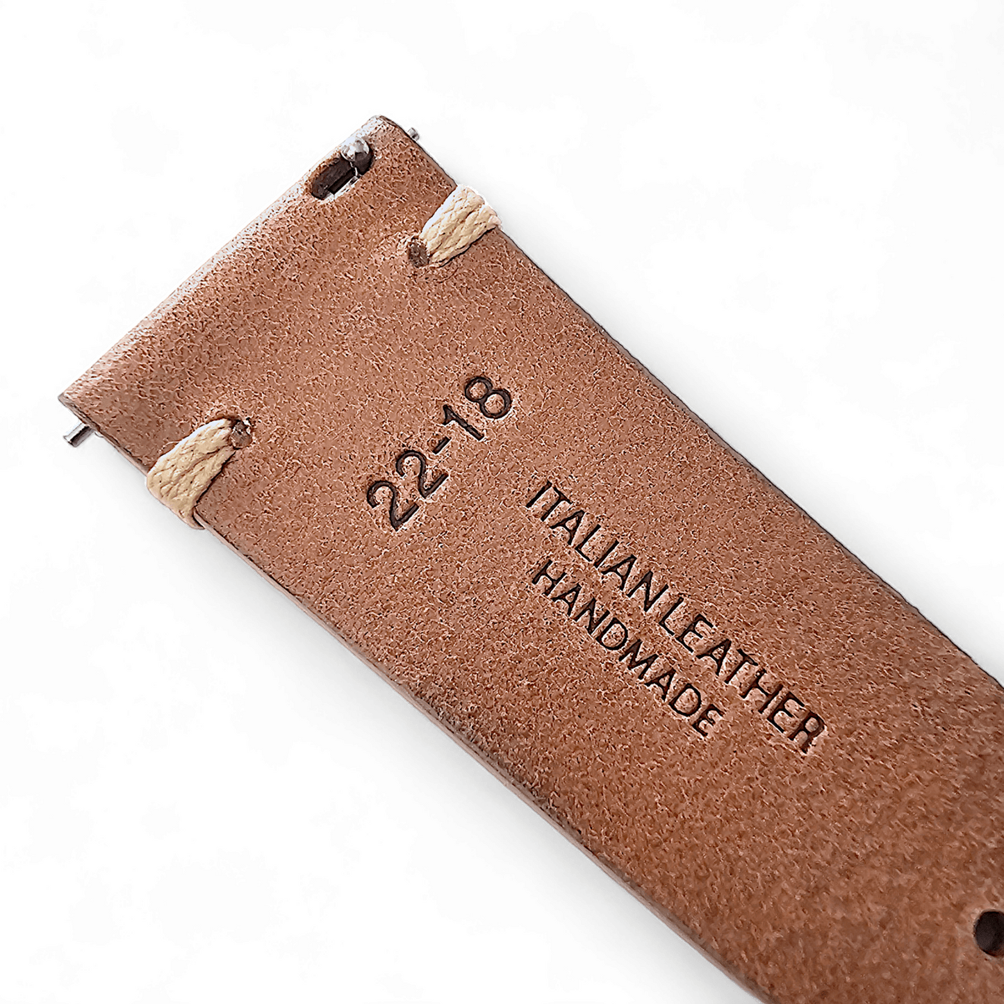 Simple Handmade Italian Leather Watch Strap Light Brown 20mm 22mm - Wrist Envy