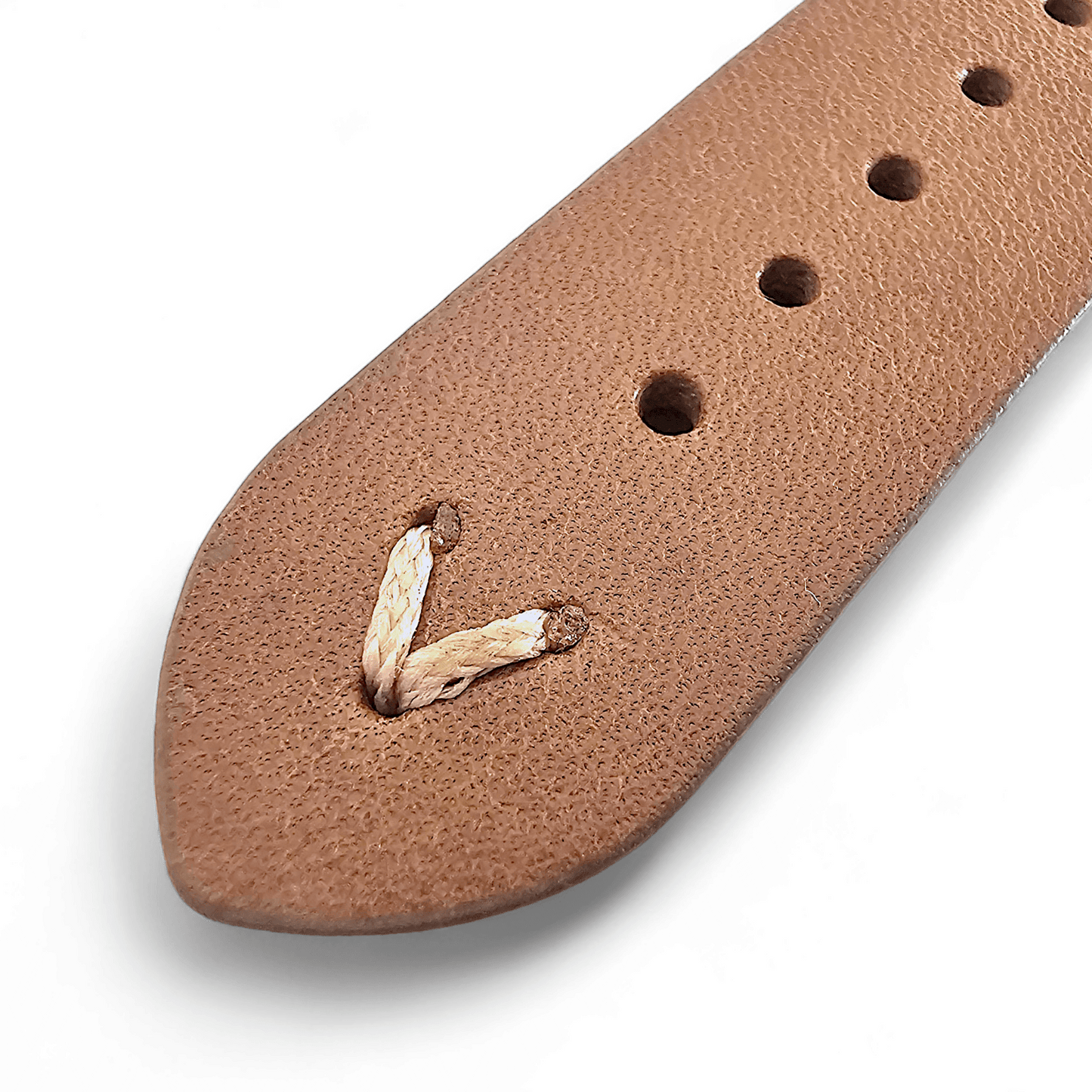 Simple Handmade Italian Leather Watch Strap Light Brown 20mm 22mm - Wrist Envy