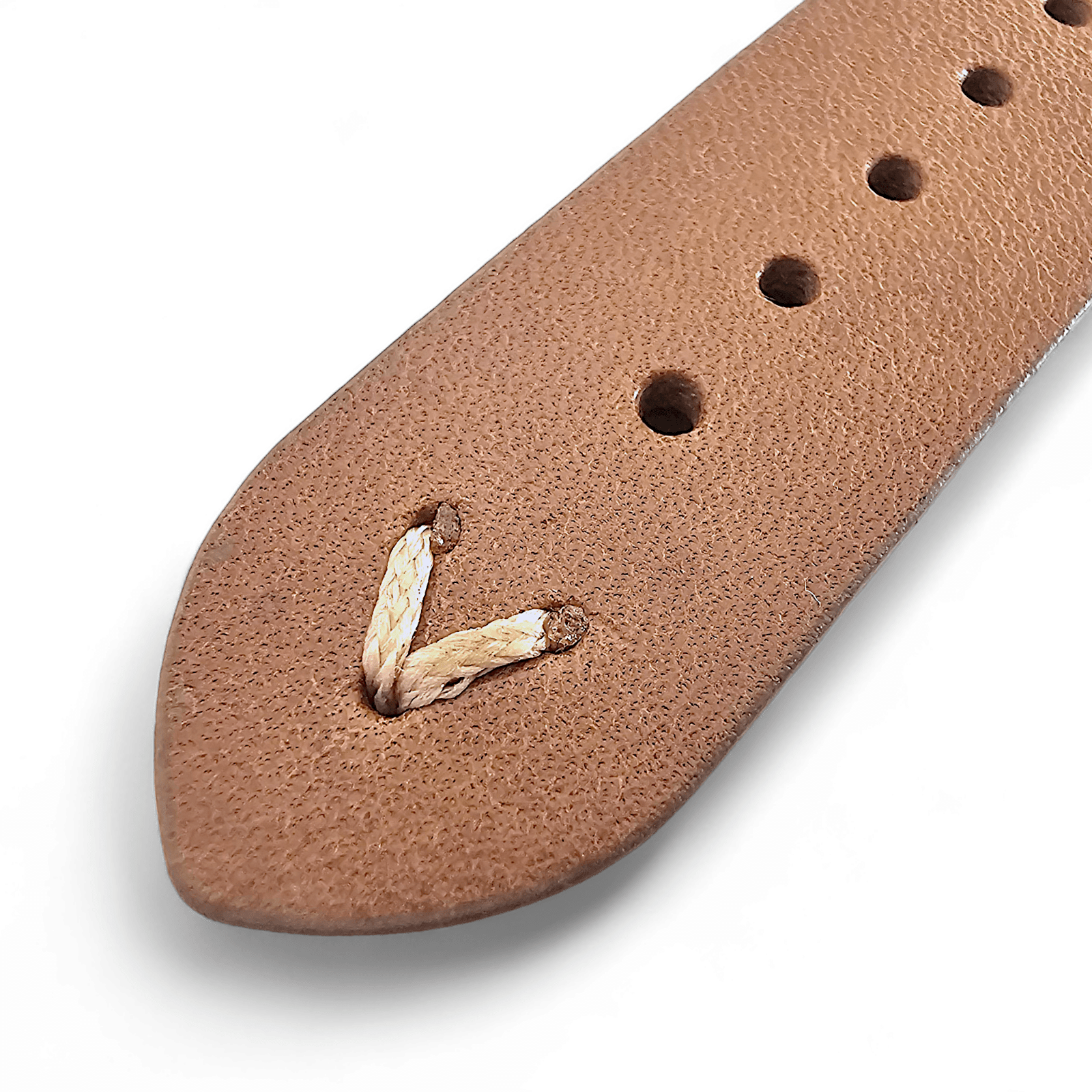 Simple Handmade Italian Leather Watch Strap Light Brown 20mm 22mm - Wrist Envy