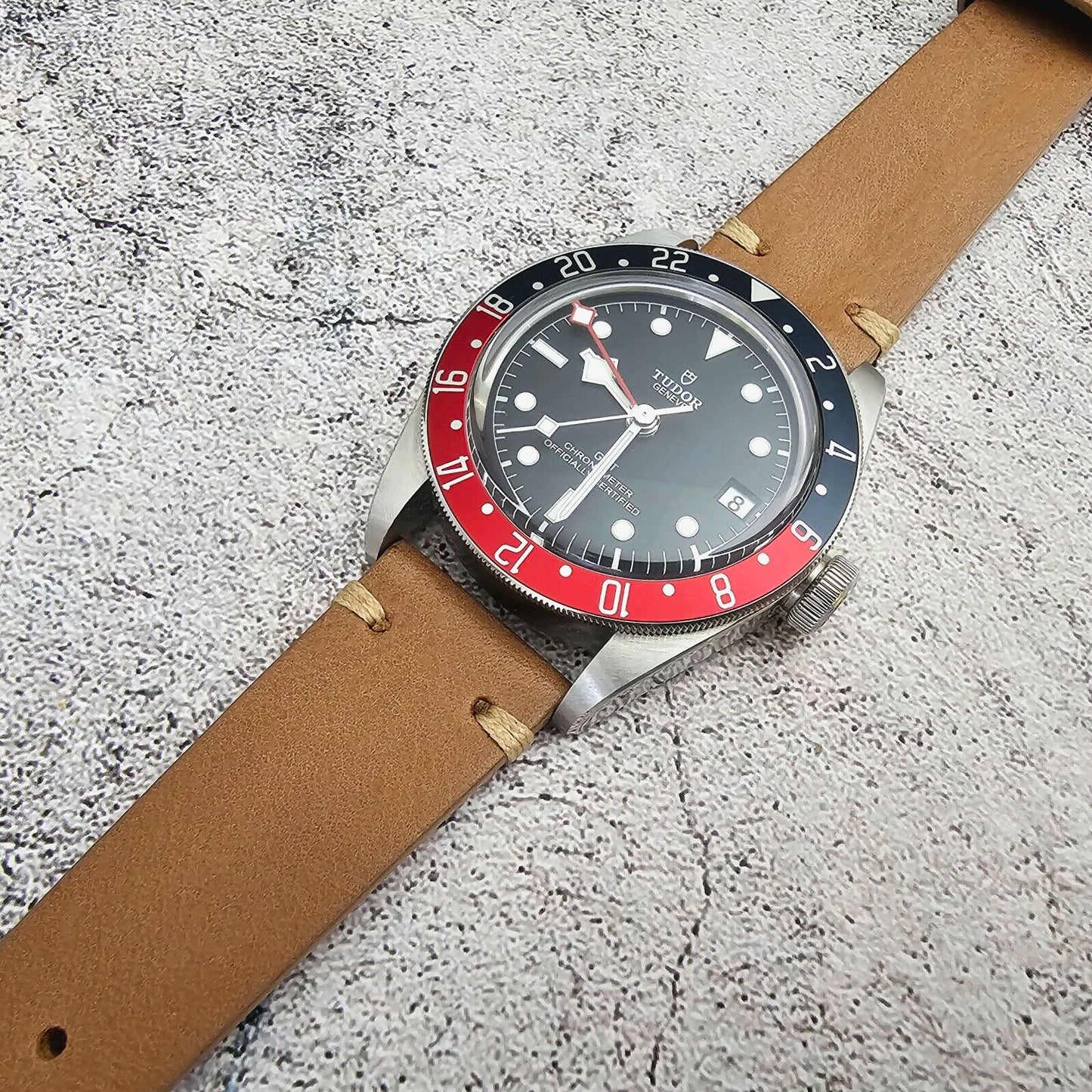 Simple Handmade Italian Leather Watch Strap Light Brown 20mm 22mm - Wrist Envy