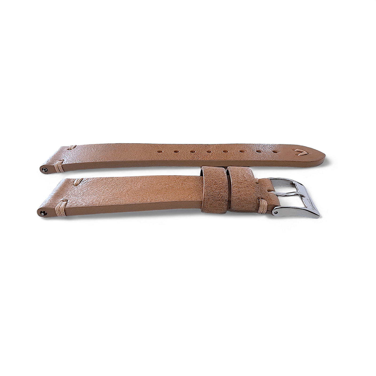 Simple Handmade Italian Leather Watch Strap Light Brown 20mm 22mm - Wrist Envy