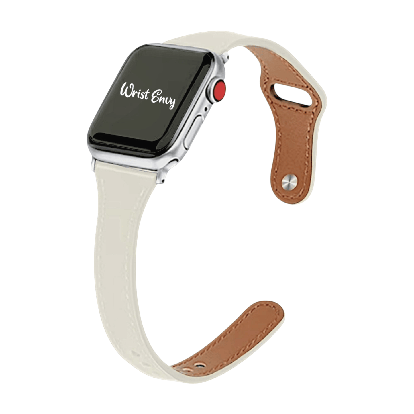 Slim Leather Strap for Apple Watch Starlight White - Wrist Envy