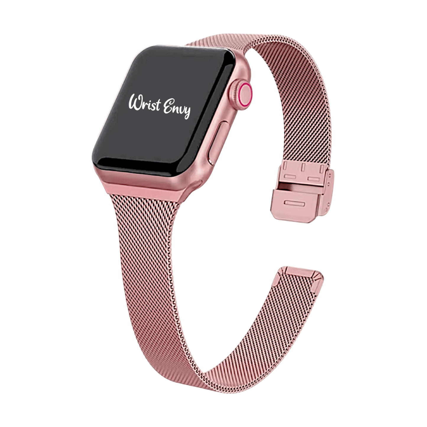 Slim Milanese Mesh Bracelet for Apple Watch Pink - Wrist Envy