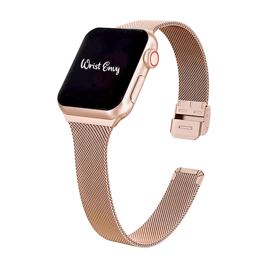 Slim Milanese Mesh Bracelet for Apple Watch Rose Gold - Wrist Envy