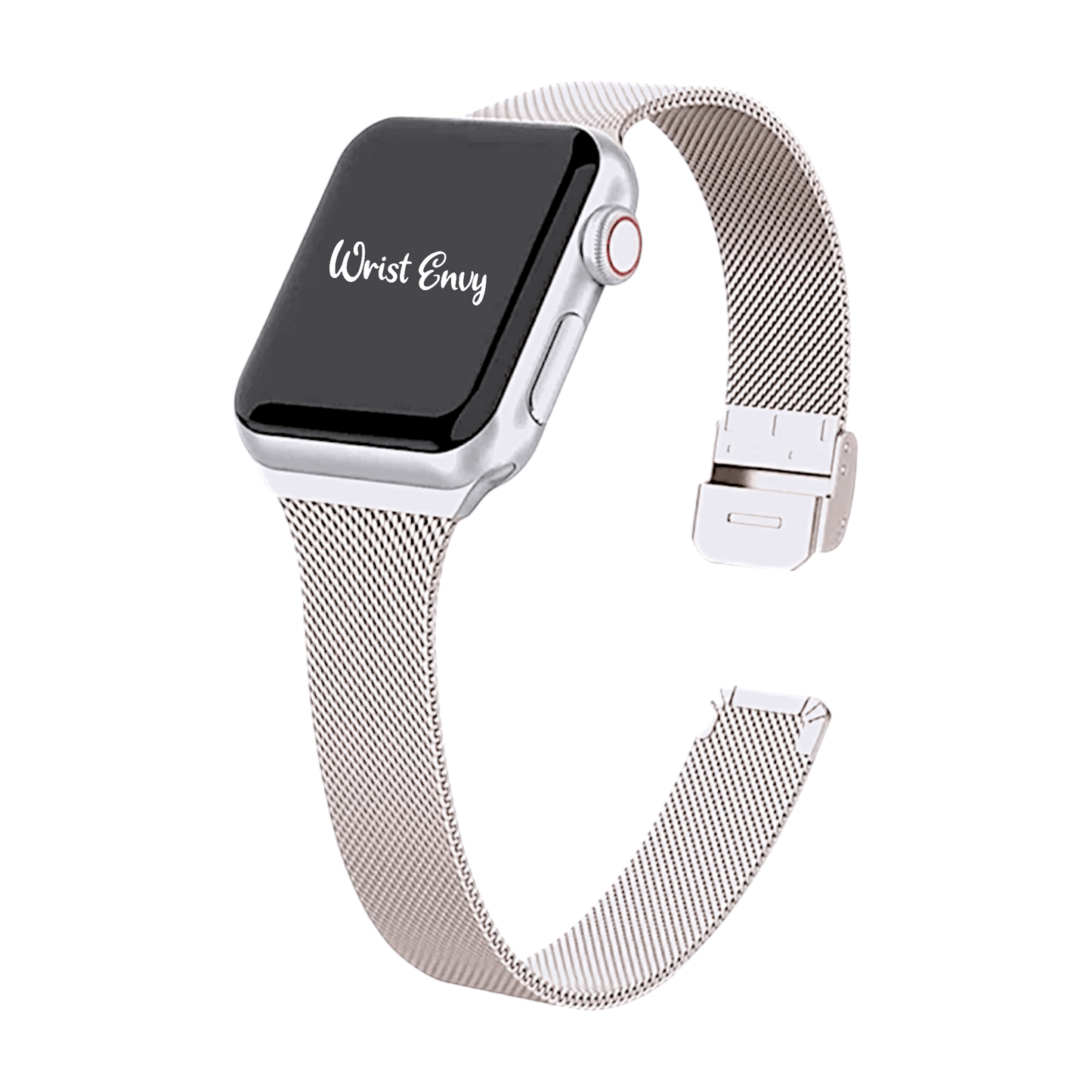 Slim Milanese Mesh Bracelet for Apple Watch Starlight - Wrist Envy