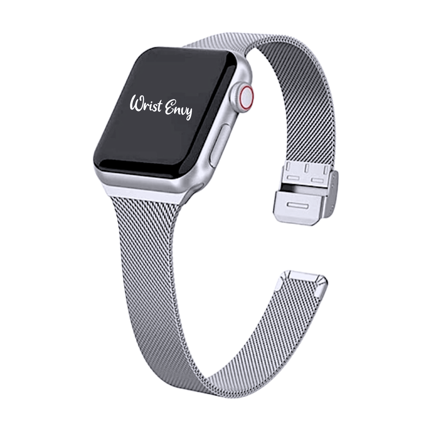 Slim milanese stainless steel bracelet for Apple Watch Silver Coloured - Wrist Envy