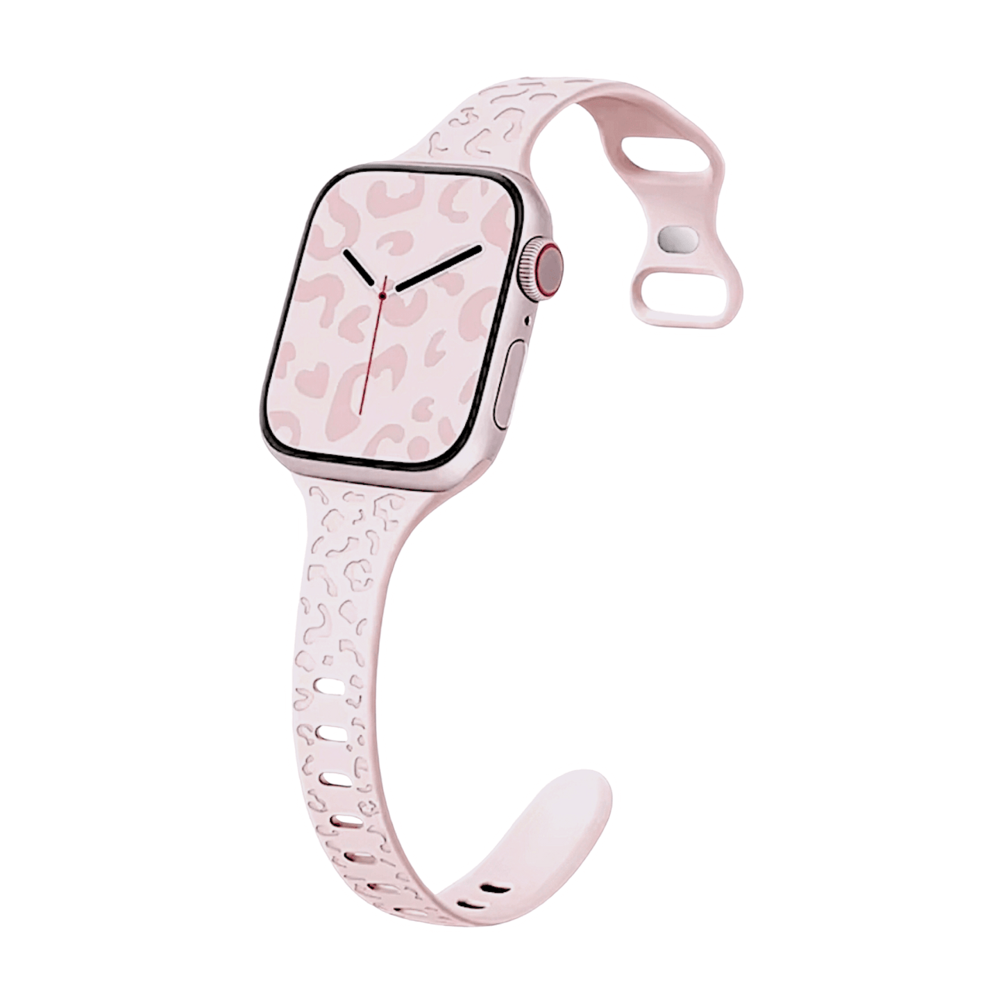 Slim Silicone Patterned Watch Strap For Apple Watch Baby Pink - Wrist Envy