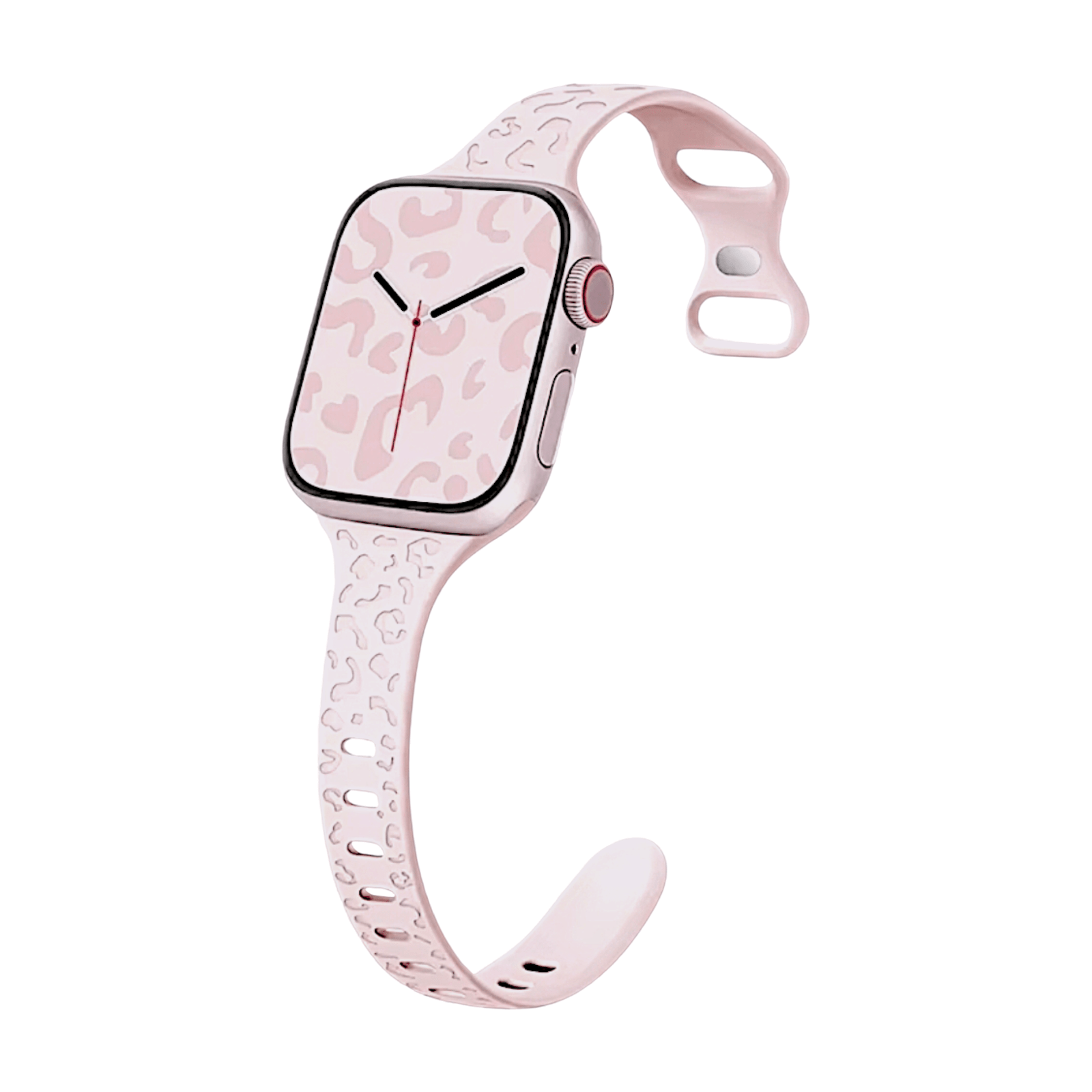 Slim Silicone Patterned Watch Strap For Apple Watch Baby Pink - Wrist Envy