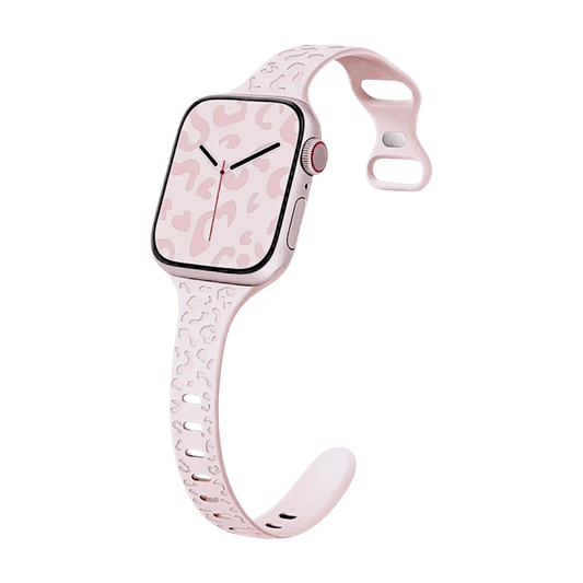 Slim Silicone Patterned Watch Strap For Apple Watch Baby Pink - Wrist Envy