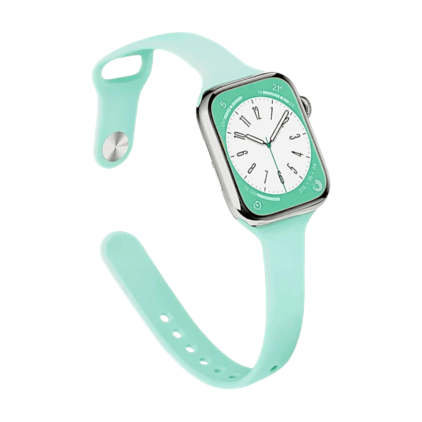 Slim Silicone Watch Strap For Apple Watch Mint Green - Wrist Envy