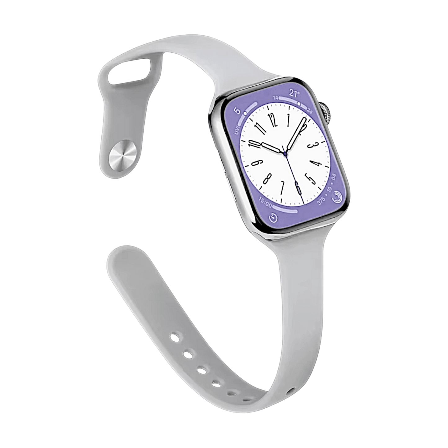 Slim Silicone Watch Strap For Apple Watch Pastel Grey - Wrist Envy