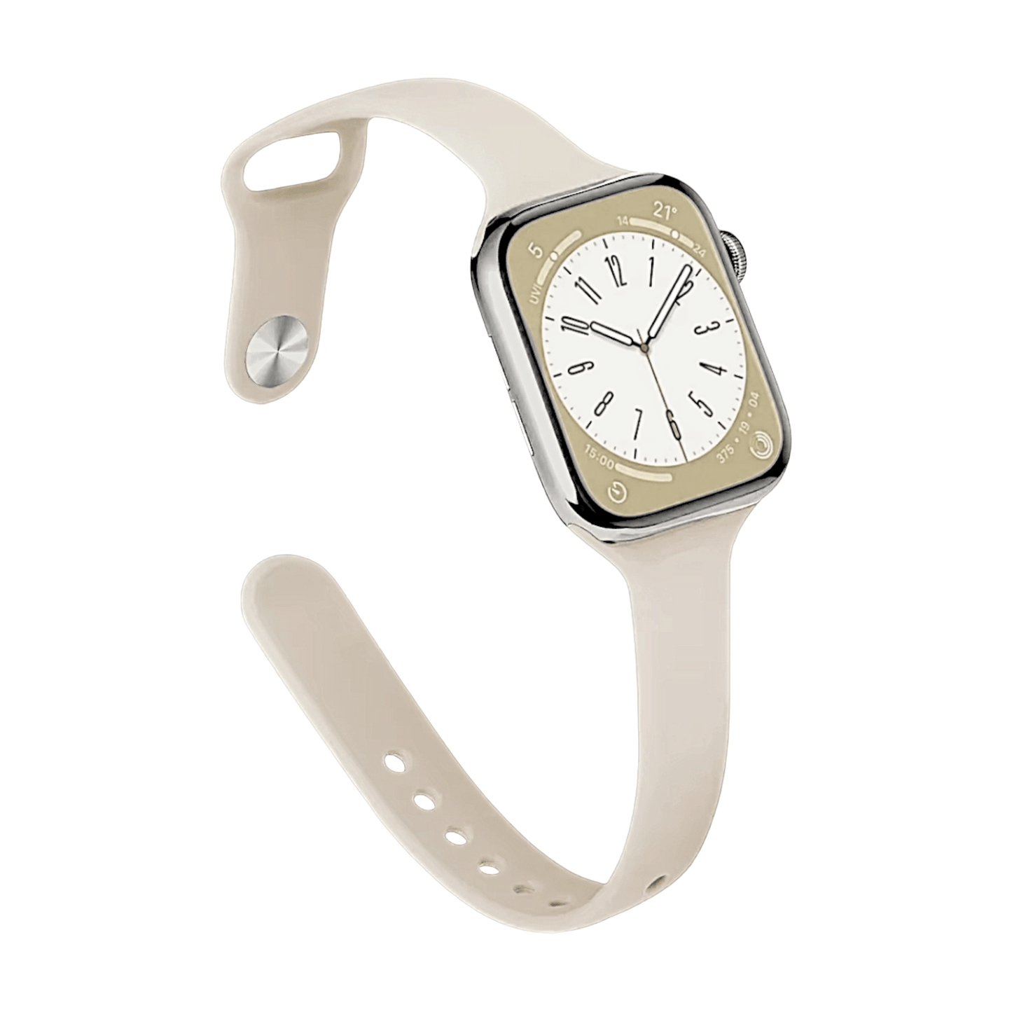 Slim Silicone Watch Strap For Apple Watch Starlight - Wrist Envy