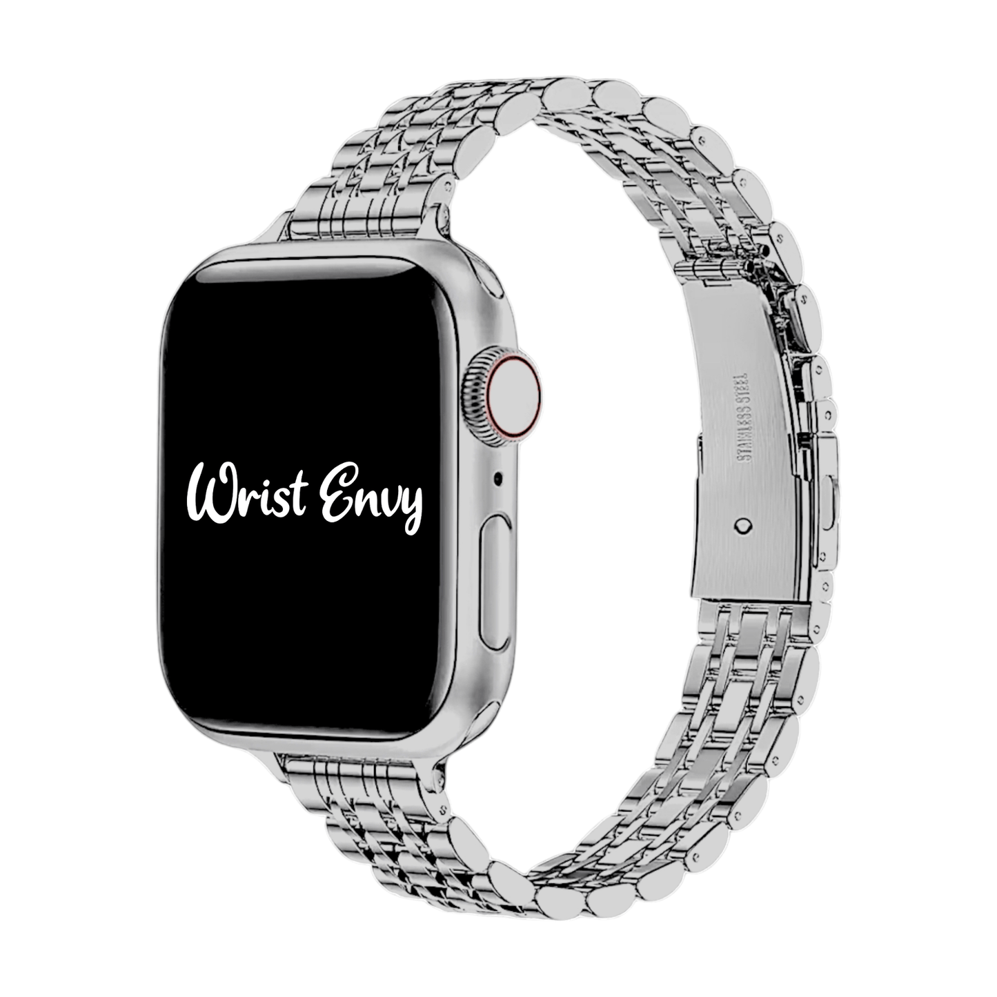 Slim Stainless Steel Apple Watch Strap Silver - Wrist Envy