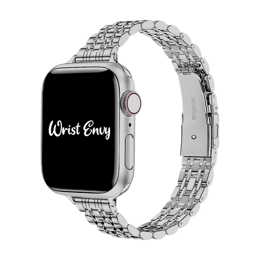 Slim Stainless Steel Apple Watch Strap Silver - Wrist Envy