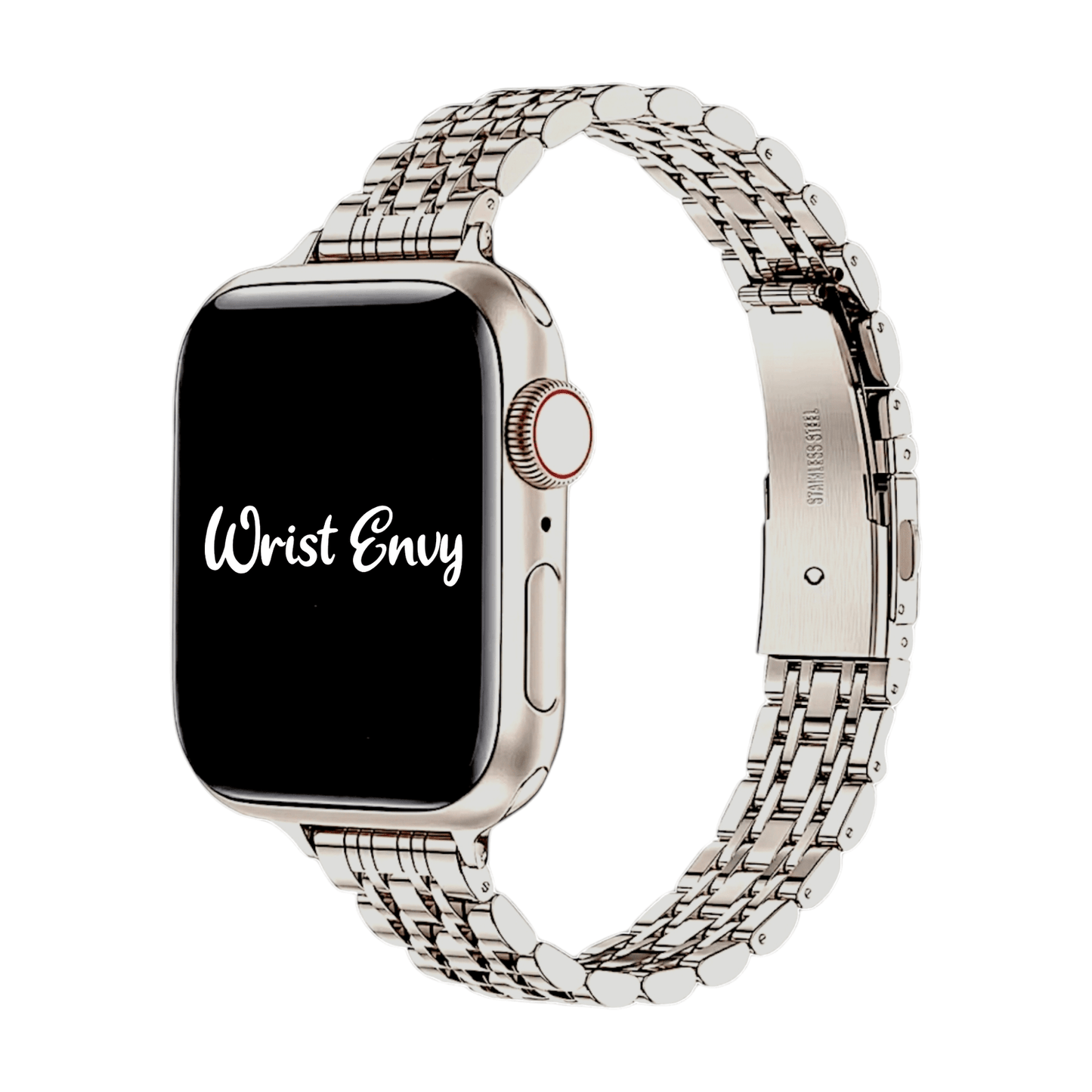 Slim Stainless Steel Apple Watch Strap Starlight - Wrist Envy