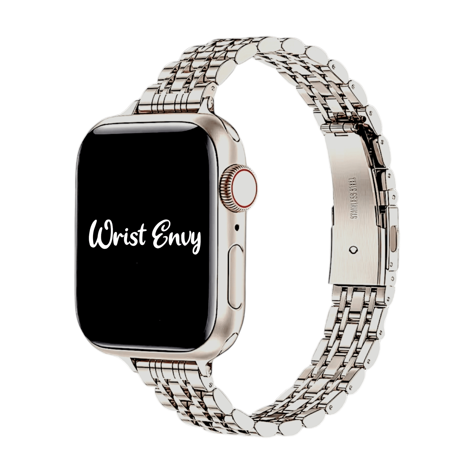 Slim Stainless Steel Apple Watch Strap Starlight - Wrist Envy