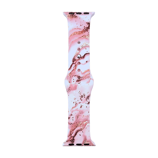 Soft Silicone Pink Marble Watch Strap For Apple Watch - Wrist Envy