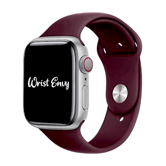 Soft Silicone Watch Strap For Apple Smart Watch Burgundy - Wrist Envy