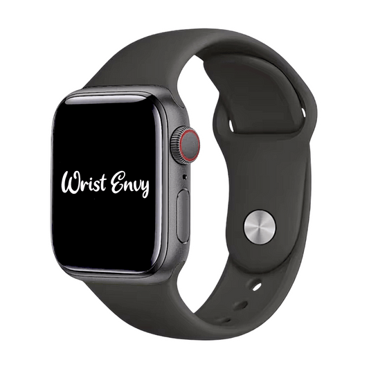 Soft Silicone Watch Strap For Apple Smart Watch Jet Black - Wrist Envy