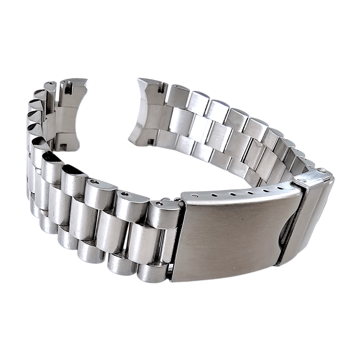 Solid Curved End 316L Stainless Steel Watch Bracelet 20mm - Wrist Envy