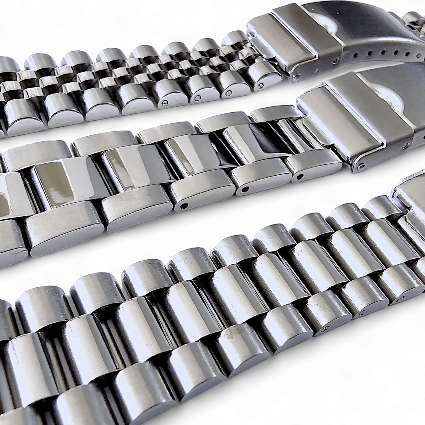 Solid Curved End 316L Stainless Steel Watch Bracelet 20mm - Wrist Envy