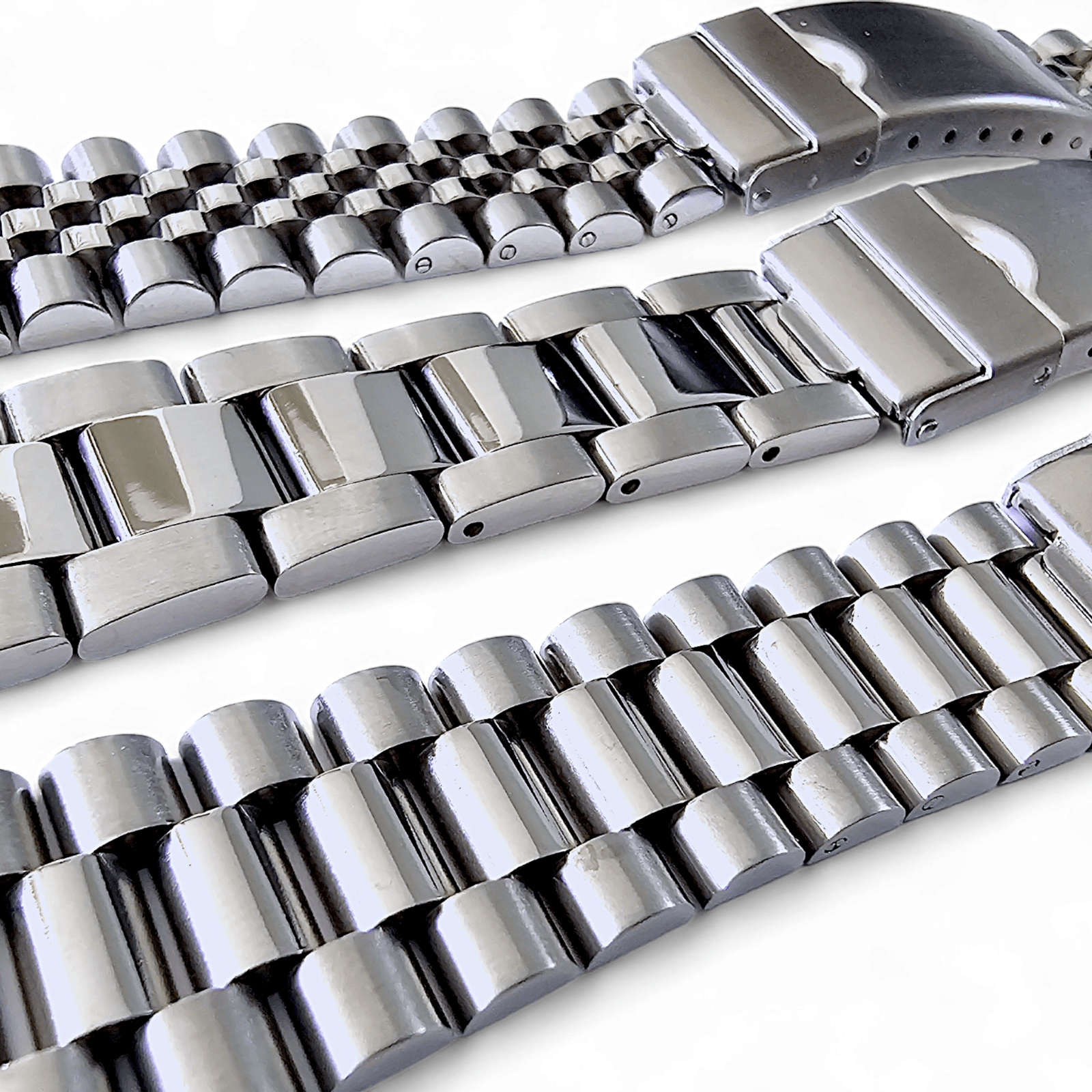 Solid Curved End 316L Stainless Steel Watch Bracelet 20mm - Wrist Envy