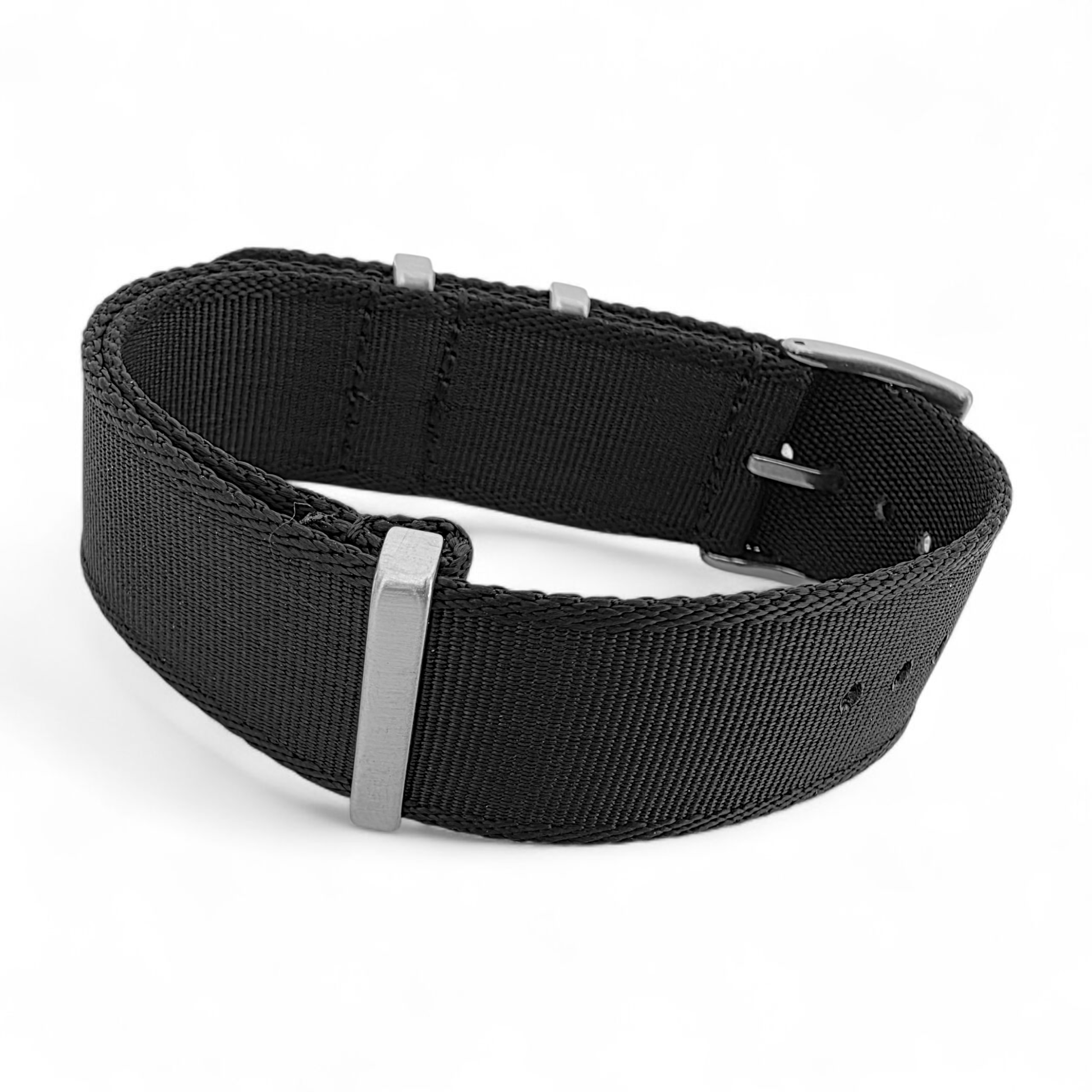 Sovereign Luxury Nylon Watch Strap Military 18mm 20mm 22mm Obsidian Black - Wrist Envy