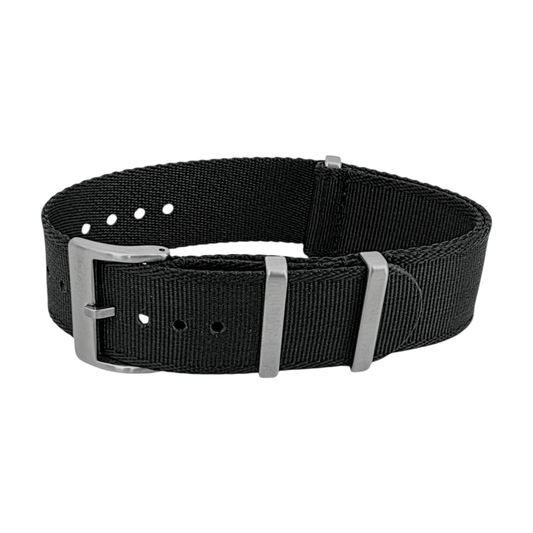 Sovereign Luxury Nylon Watch Strap Military 18mm 20mm 22mm Obsidian Black - Wrist Envy