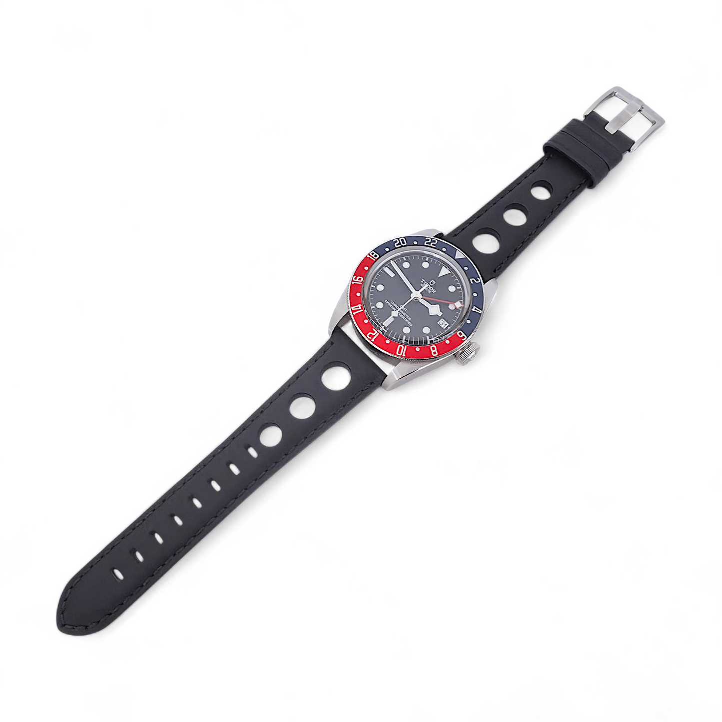 Stirling Horween Leather Rally Watch Strap 20m 22mm Crimson Red - Wrist Envy