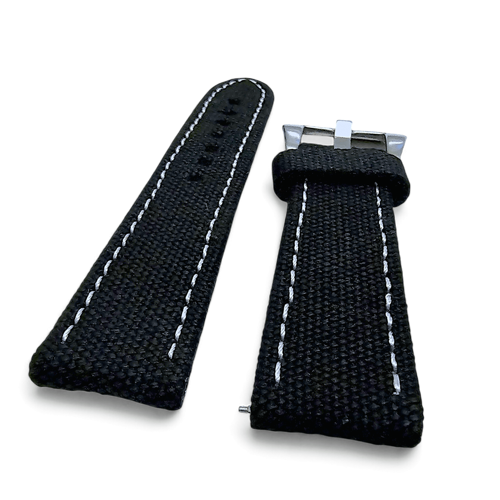 Thick Canvas Watch Strap Band Distressed Black 20mm 22mm - Wrist Envy