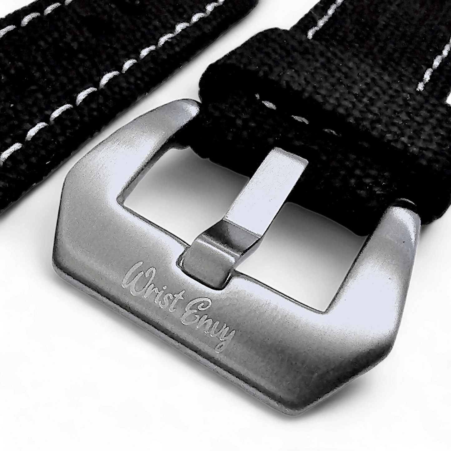 Thick Canvas Watch Strap Band Distressed Black 20mm 22mm - Wrist Envy