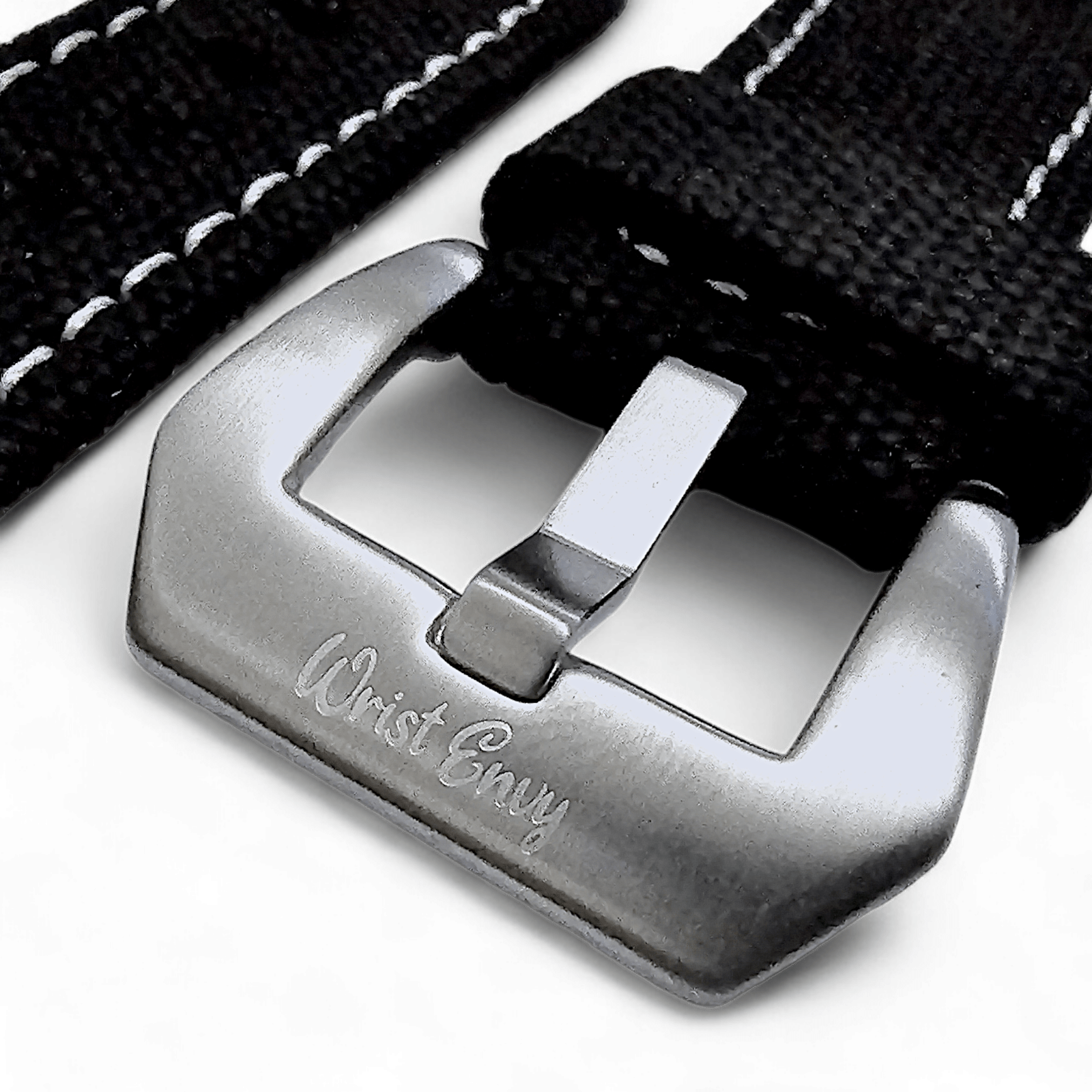 Thick Canvas Watch Strap Band Distressed Black 20mm 22mm - Wrist Envy