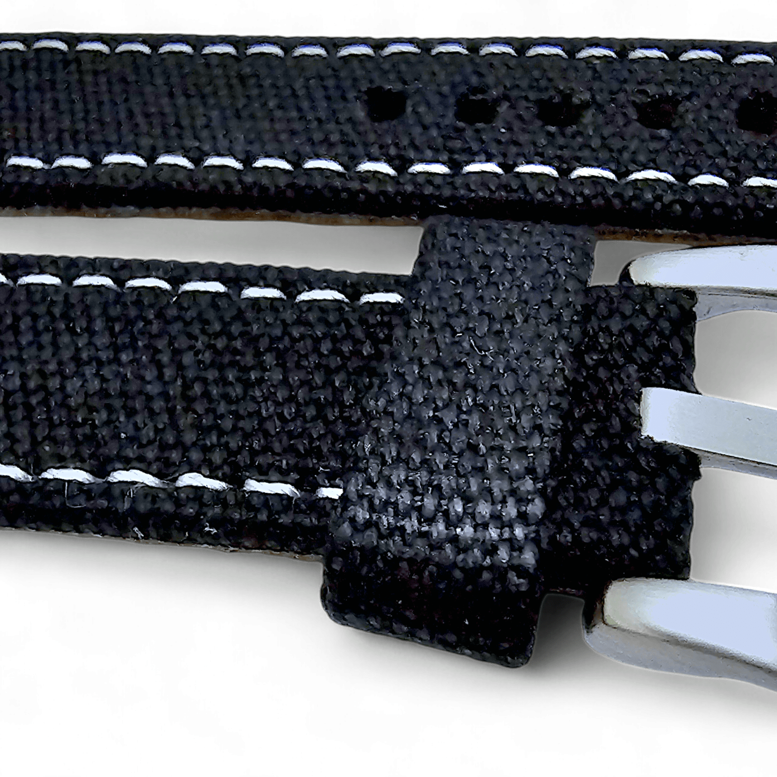 Thick Canvas Watch Strap Band Distressed Black 20mm 22mm - Wrist Envy