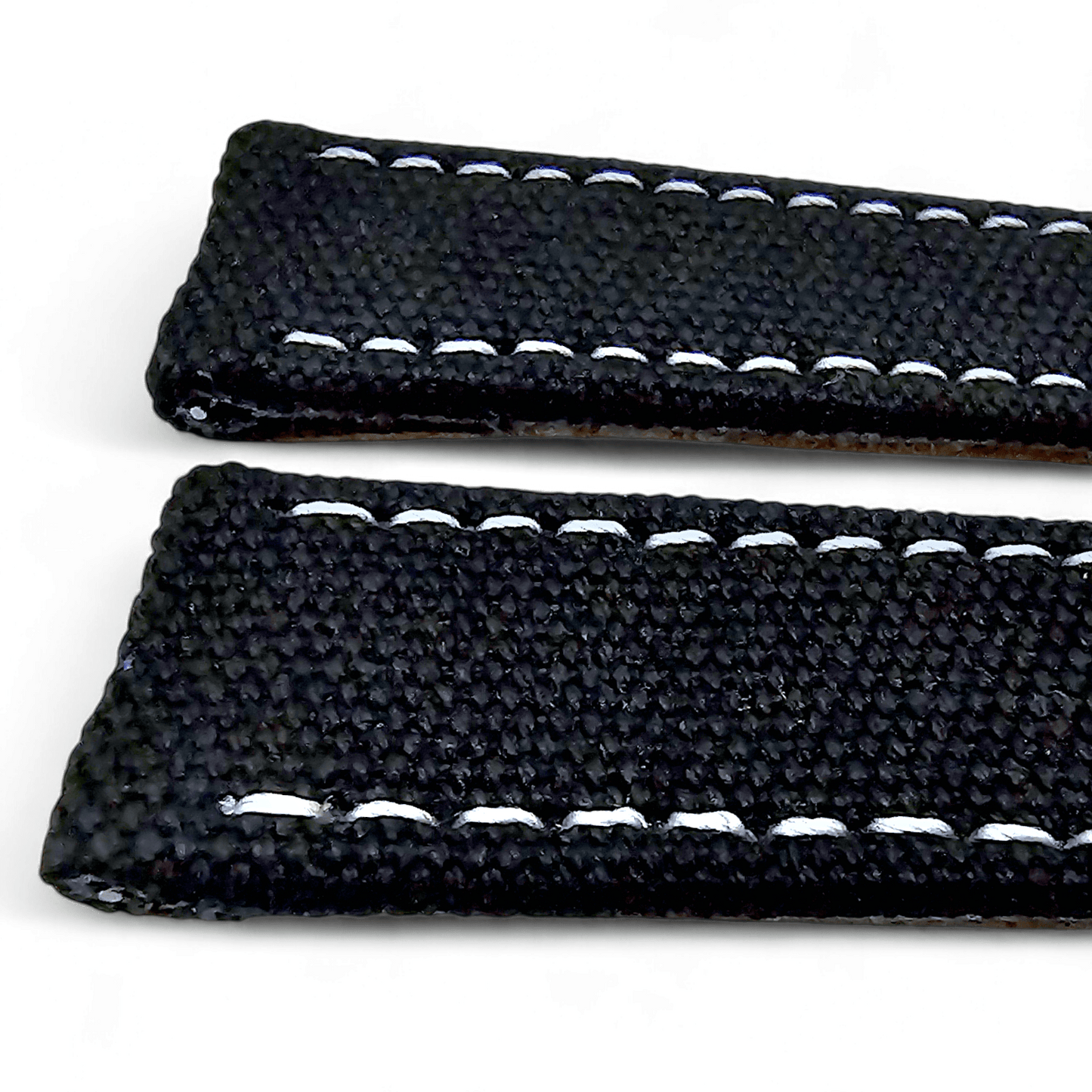 Thick Canvas Watch Strap Band Distressed Black 20mm 22mm - Wrist Envy