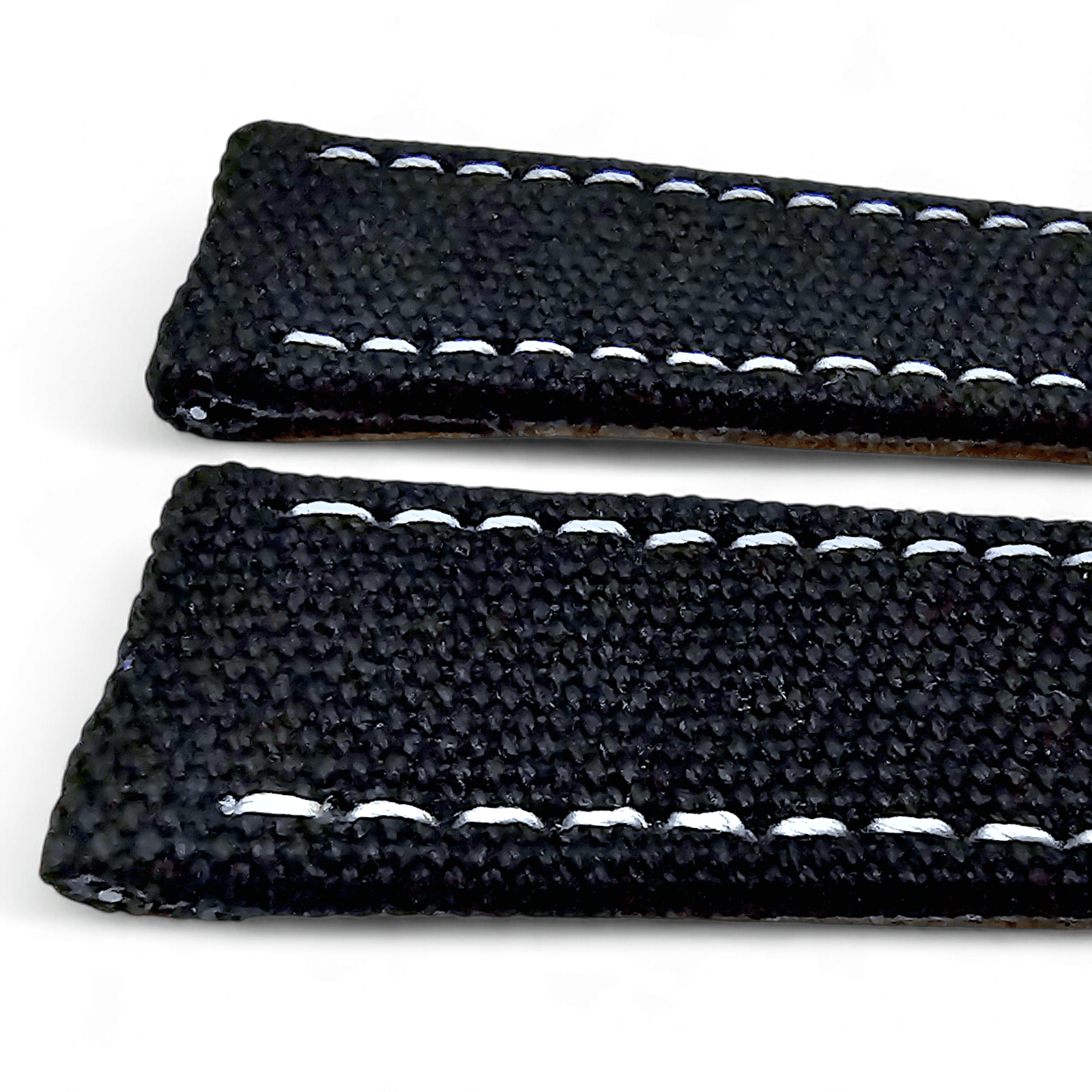 Thick Canvas Watch Strap Band Distressed Black 20mm 22mm - Wrist Envy