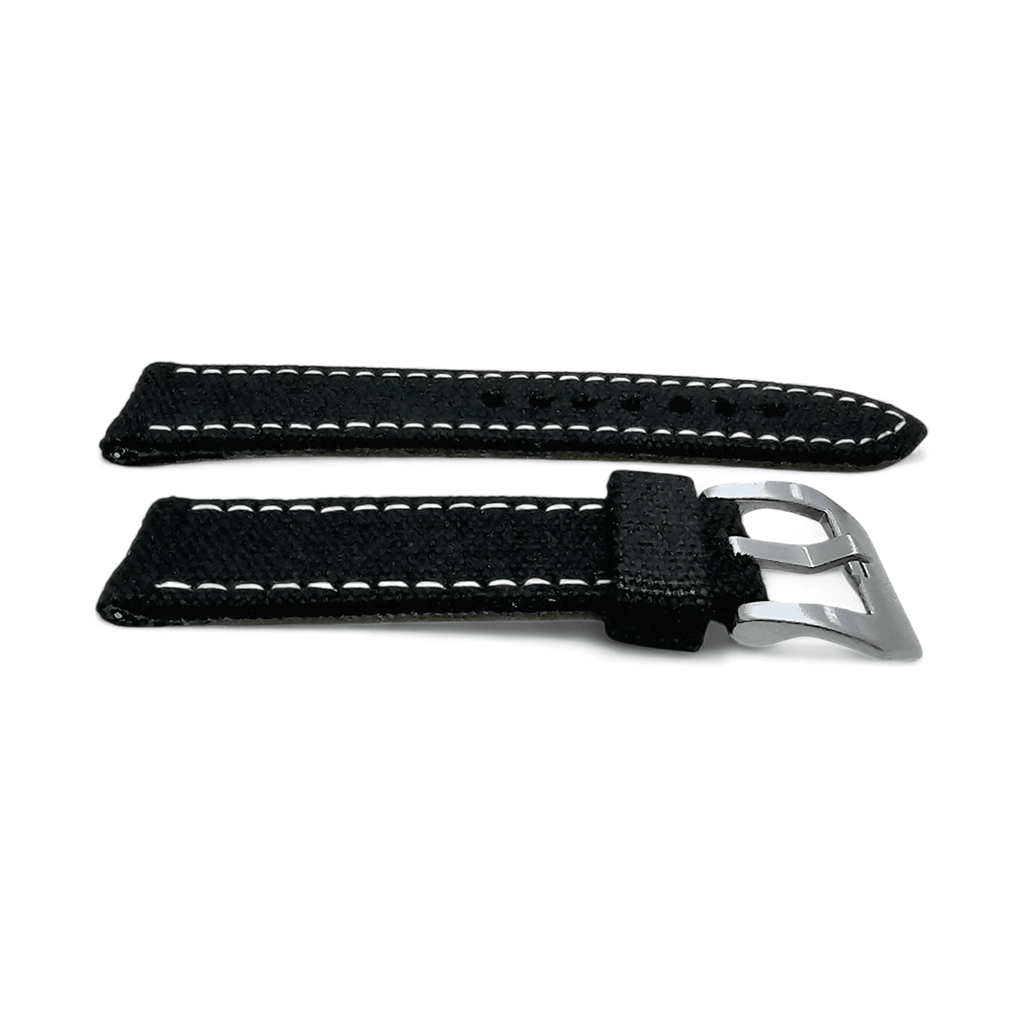 Thick Canvas Watch Strap Band Distressed Black 20mm 22mm - Wrist Envy