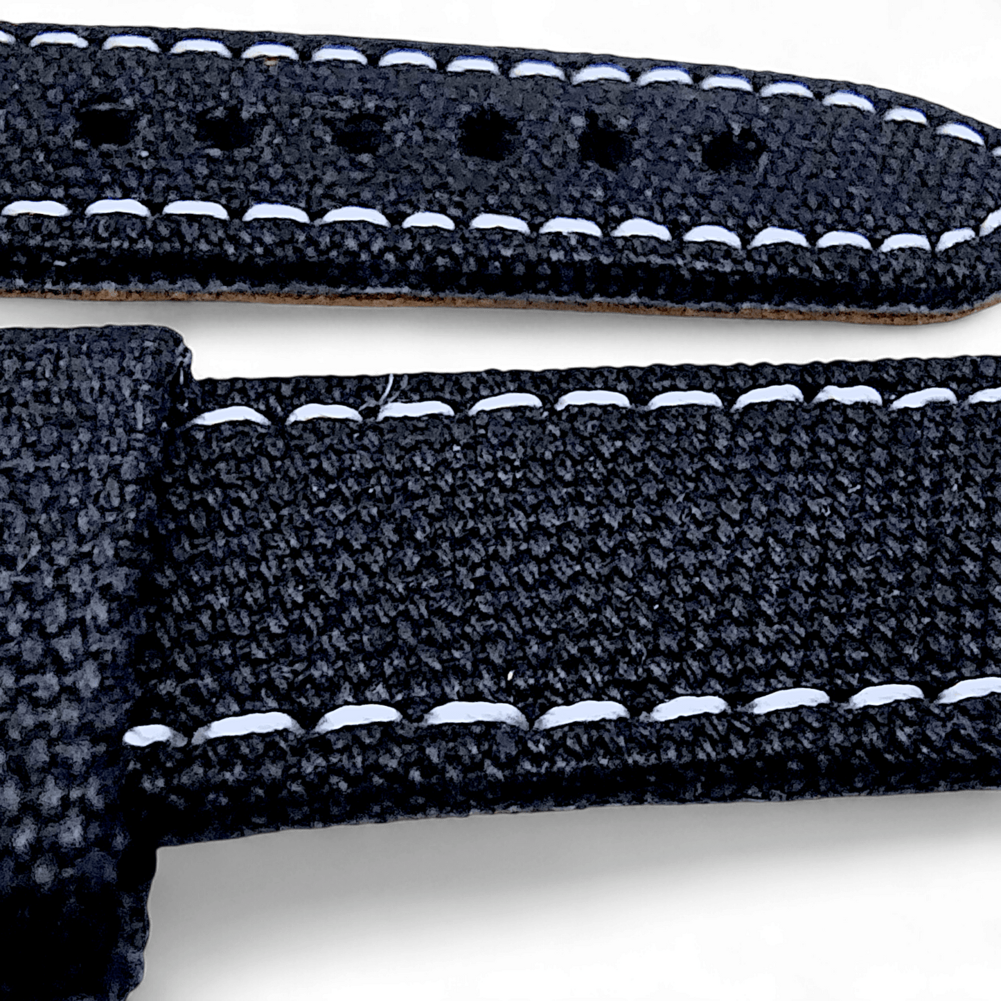 Thick Canvas Watch Strap Band Distressed Black 20mm 22mm - Wrist Envy