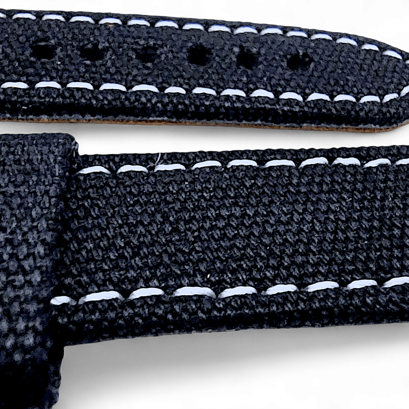 Thick Canvas Watch Strap Band Distressed Black 20mm 22mm - Wrist Envy