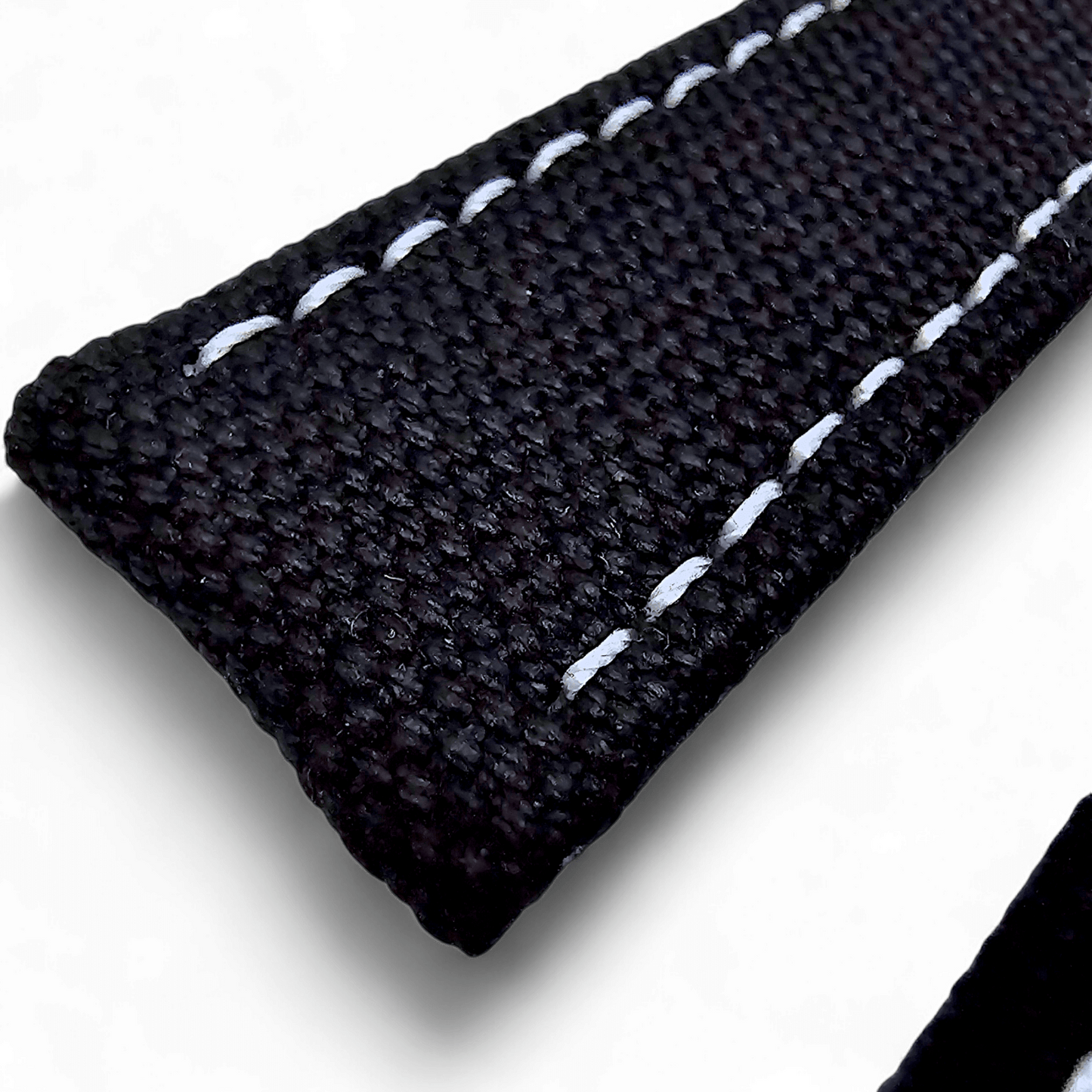 Thick Canvas Watch Strap Band Distressed Black 20mm 22mm - Wrist Envy